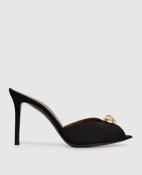 Giuseppe Zanotti Чорні шкіряні мюлі Intrigo E600031