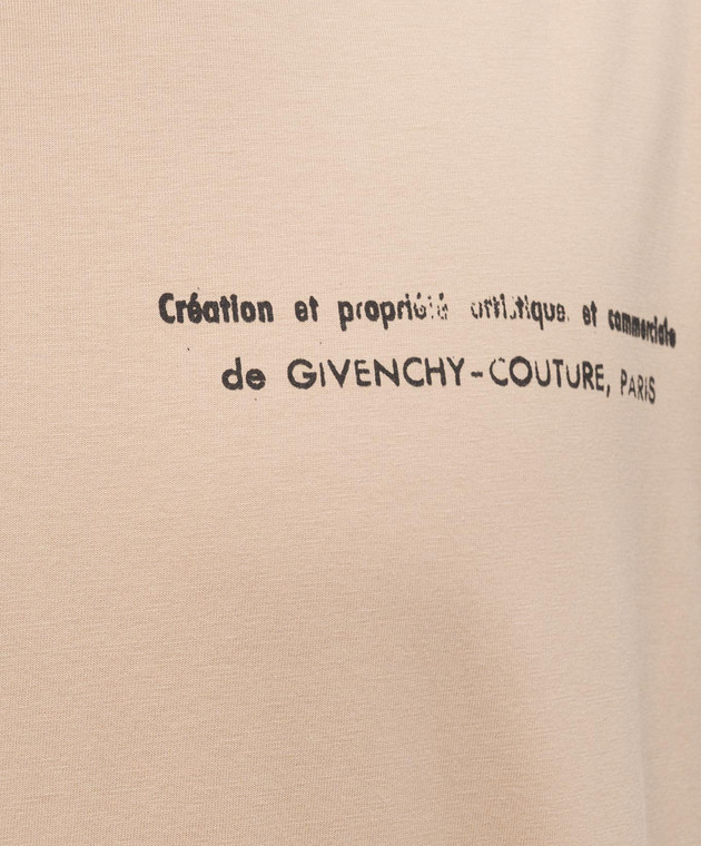 Givenchy Бежевая футболка с принтом BM71NK3YUE изображение 5