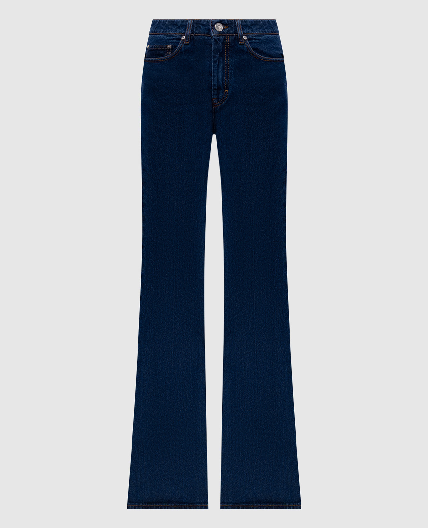 

Синие джинсы клеш с патчем логотипа, Синий, Джинсы клеш