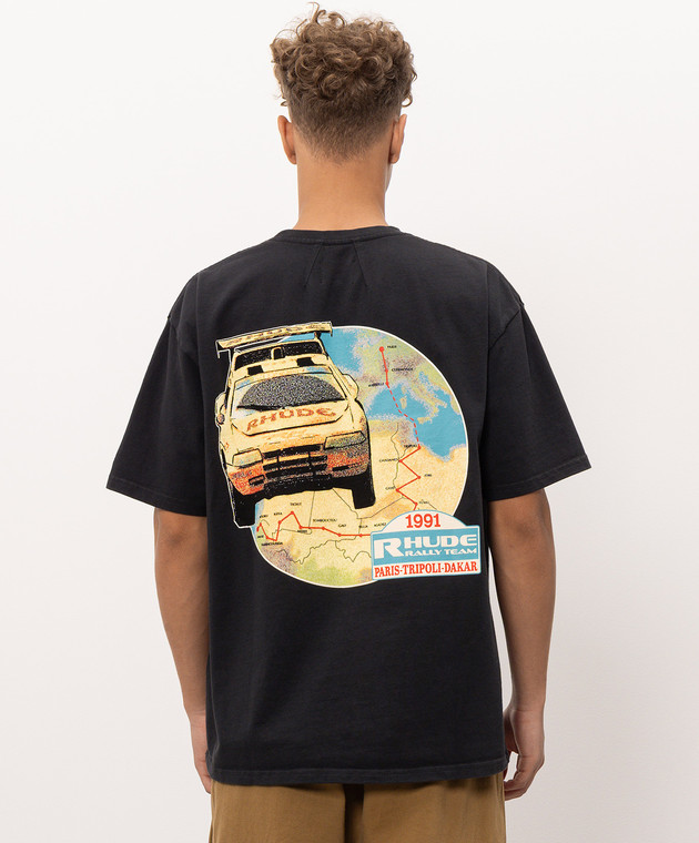 Rhude Черная футболка Tripoli Rally Team RHPF26TT09012 изображение 4