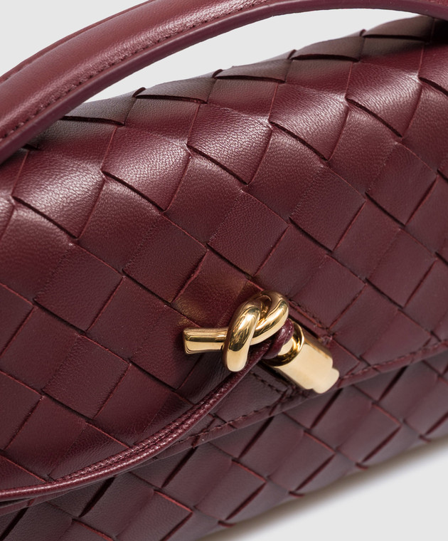 Bottega Veneta Бордовый кожаный клатч Andiamo 741511VCPP3 изображение 4