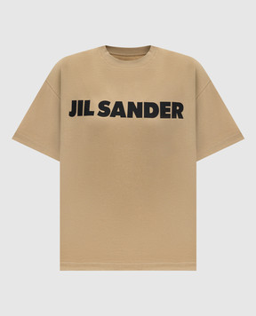 Jil Sander Коричнева футболка з контрастним принтом логотипа J02GC0140J20348