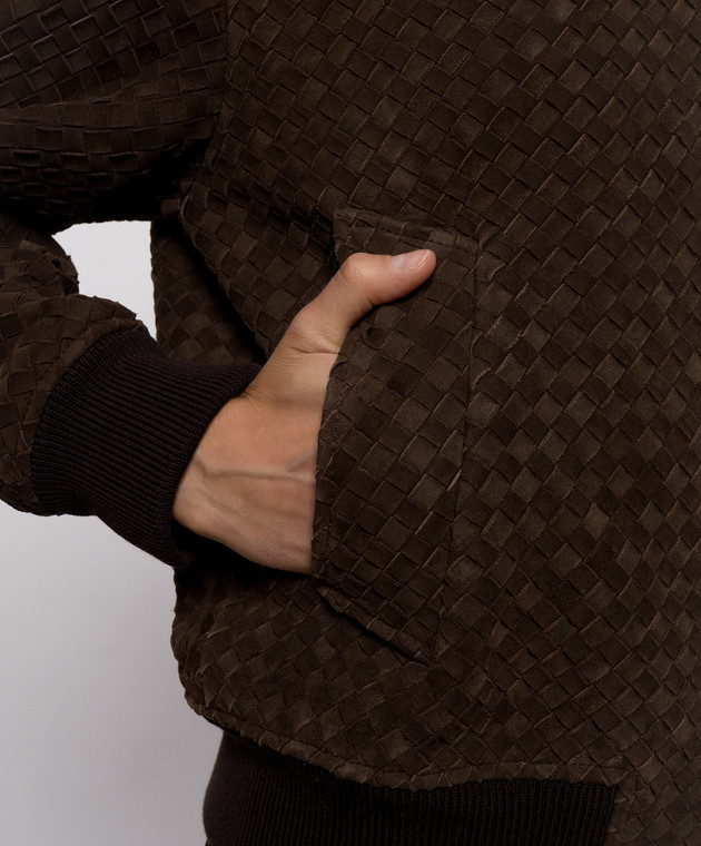 Bottega Veneta Коричнева замшева куртка 875155V6QU0 зображення 5
