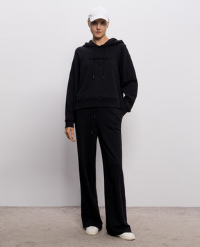 Twinset Черный спортивный костюм с фактурным принтом логотипа 262TP272B