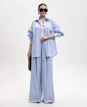 Dolce&Gabbana Голубая рубашка в полоску F5U57ZFR536