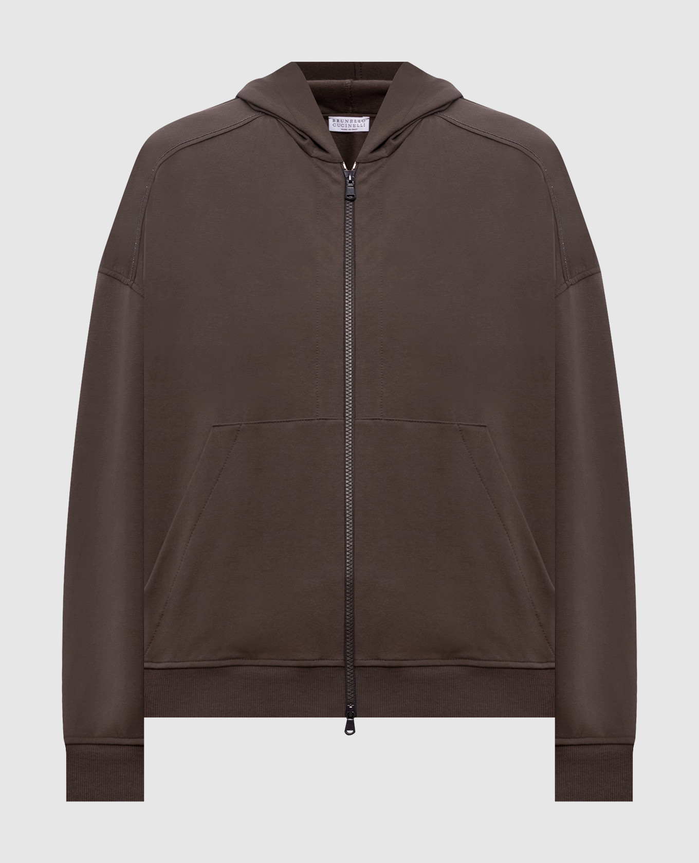 Коричневая спортивная куртка с цепочкой мониль