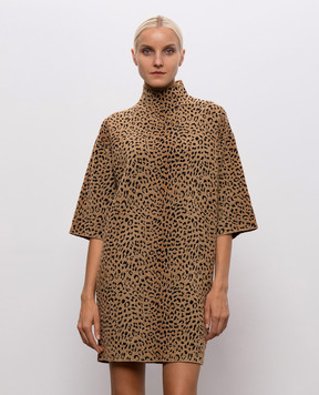 Givenchy Коричневое платье мини в леопардовый принт BW232D4ZVQ
