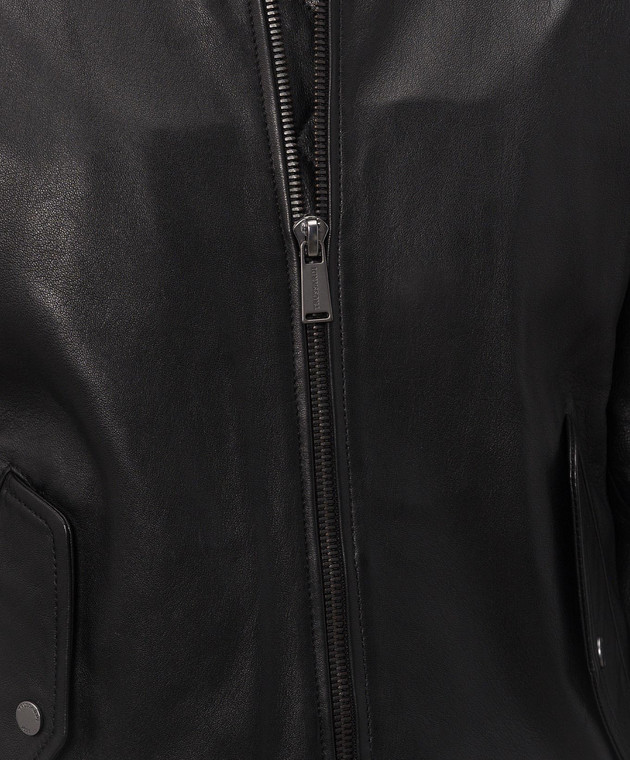 Trussardi Чорний шкіряний бомбер R302M000053NML901L01 зображення 4