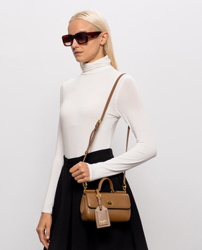 Dolce&Gabbana Коричнева шкіряна сумка My Sicily BB7864B7321