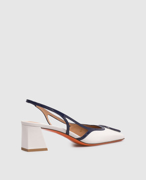 Santoni Білі шкіряні слінгбеки WDMN72096HA2NRTT