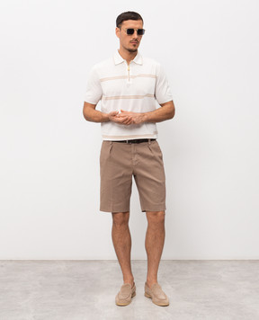 Stefano Ricci Коричневі шорти з льоном з емблемою M1T6100180LCTL1U