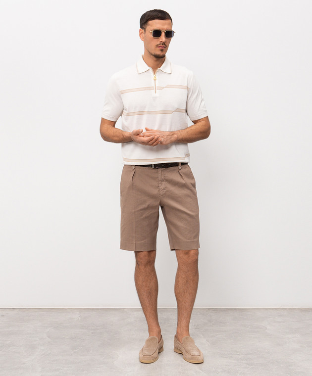 Stefano Ricci Коричневые шорты с льном с эмблемой M1T6100180LCTL1U изображение 2