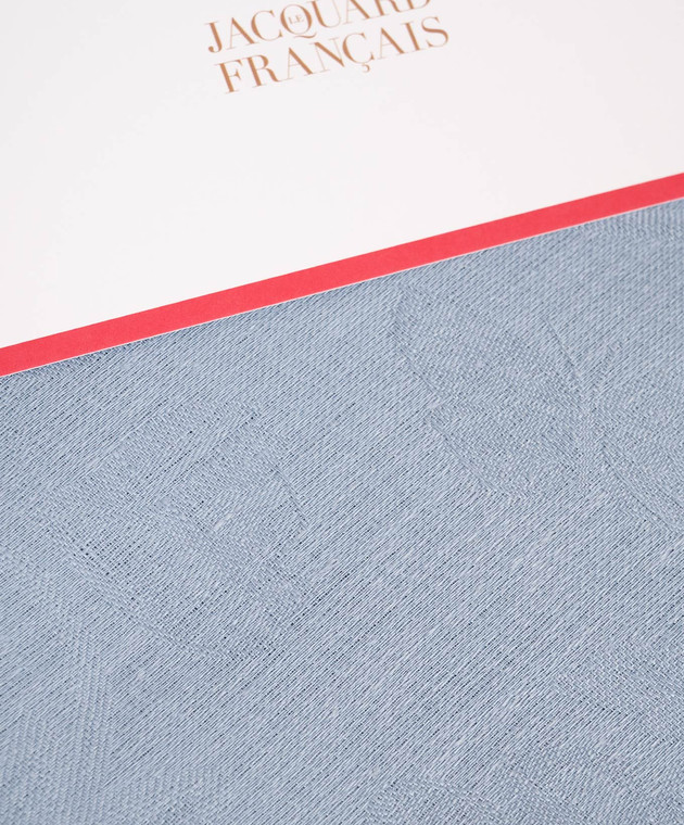 Le Jacquard Fraincais Блакитна кругла скатертина Tivoli з льону 31300 зображення 2
