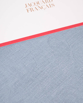 Le Jacquard Fraincais Блакитна кругла скатертина Tivoli з льону 31300