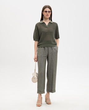 Peserico Зелений топ з коміром-поло S99113F129056T