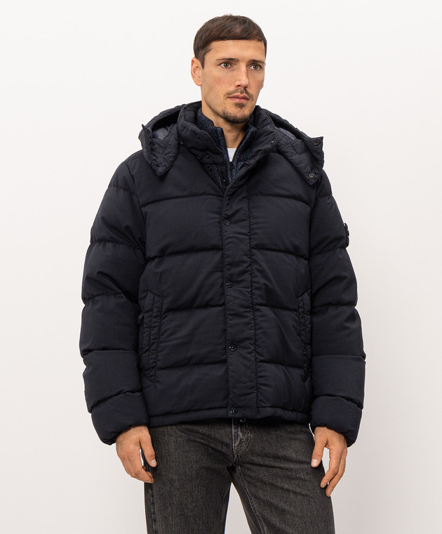 Stone Island Синий пуховик из шерсти L2S154100063S0F52 изображение 3