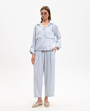 Herno Голубая куртка с льном GI000392D12689