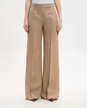 Max Mara Коричневые брюки из льна MXSBIG