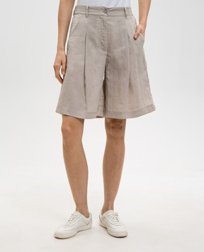 MooRER Бежевые шорты IVANA из льна IVANAJGLX