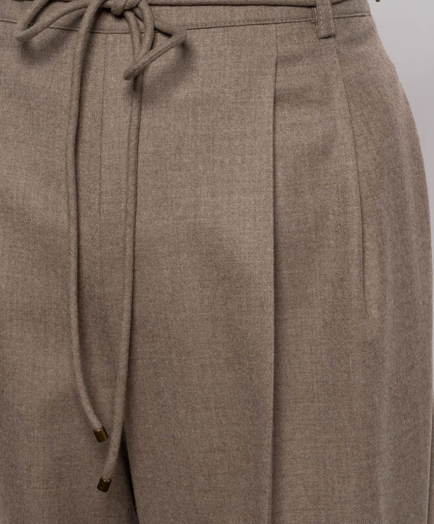 Max Mara Бежевые штаны ALIBI из кашемира MXMALIBI изображение 5