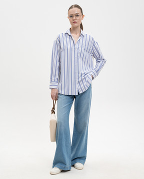 Max Mara Weekend Белая рубашка TESSILE в полоску WKDTESSILE