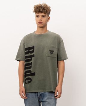 Rhude Футболка цвета хаки с карманом RHPF26TT13012