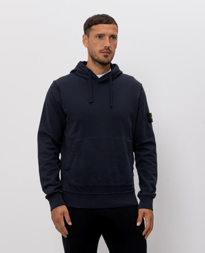 Stone Island Синие худи с патчем логотипа L1S156100062S0051
