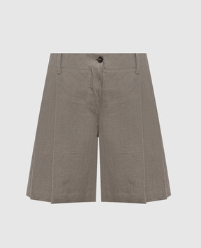 Brunello Cucinelli Серые шорты из льна MA698DV499
