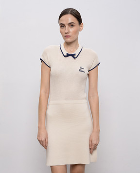 Valentino Бежева сукня з вишивкою логотипа 8B3KD14Z9JV