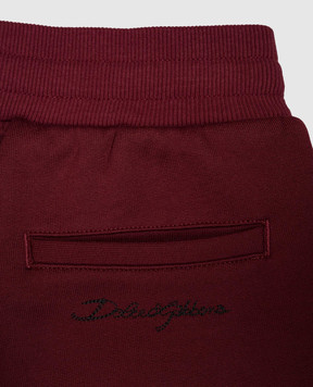 Dolce&Gabbana Детские бордовые джоггеры с вышивкой логотипа L4JPWIG7QK0814