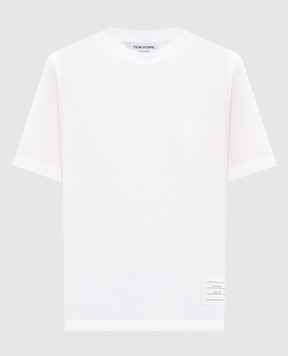 Thom Browne Біла футболка з нашивкою FJS036A05398