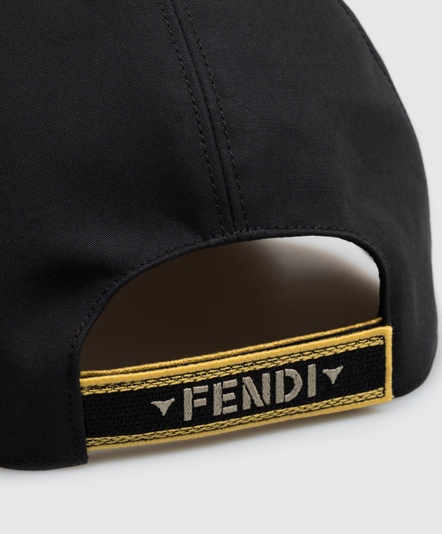 Fendi Чорна кепка з вишивкою логотипа FXQ156B1X6 зображення 4
