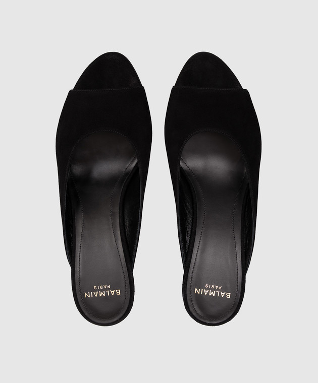 Balmain Черные замшевые мюли GN0UR243LCMK изображение 4
