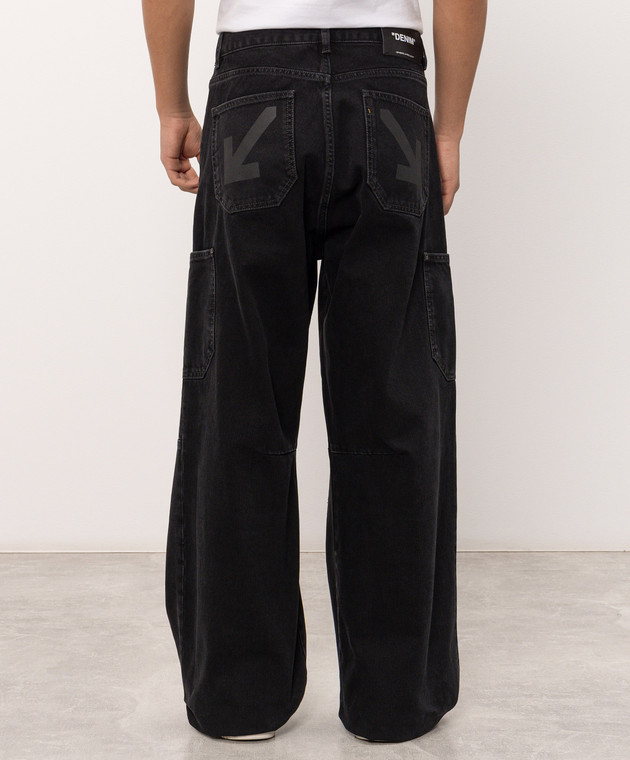 Off-White Черные брюки-карго Half Arrow 44MYA19GF26D001 изображение 4