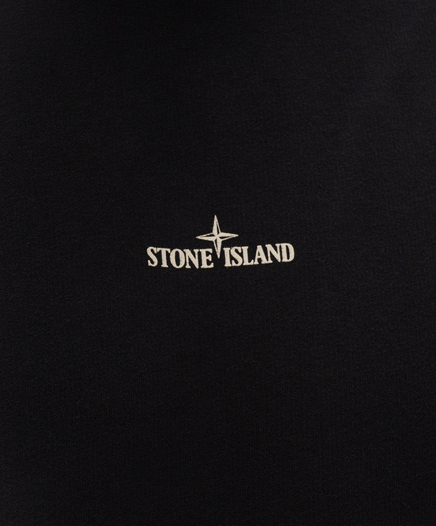 Stone Island Чорний світшот з принтом логотипа L2S156100039S0477 зображення 5