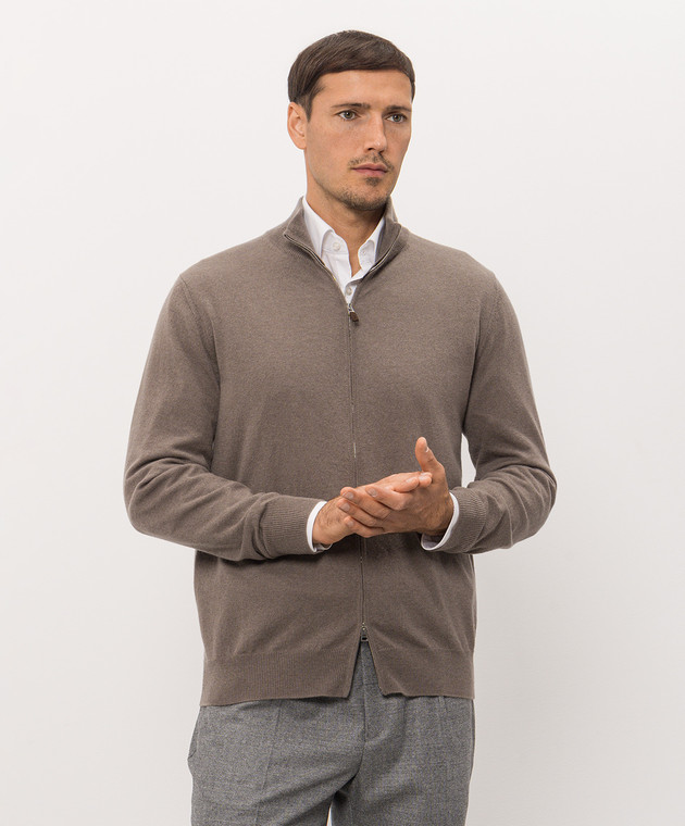 Cashmere&Whiskey Кардиган коричневого кольору з кашеміру MU867A1312525R зображення 3