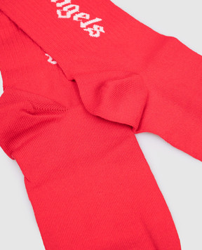 Palm Angels Детские красные носки с логотипом PBRA005C99KNI004