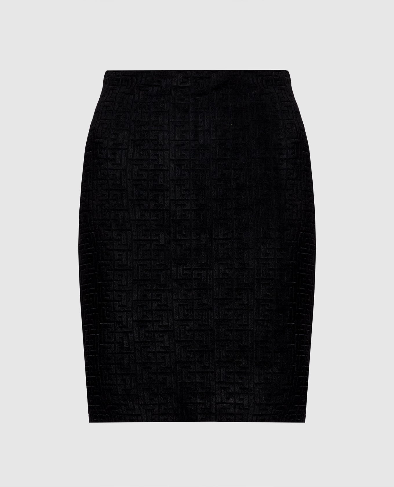 

Черная юбка в брендовый узор, Черный, Юбки прямые