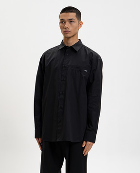 Maison Margiela MM6 Чорна сорочка з логотипом SH0DT0043M35480