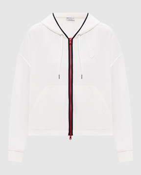 Brunello Cucinelli Белая спортивная куртка с нашивкой эмблемы MG927VT306