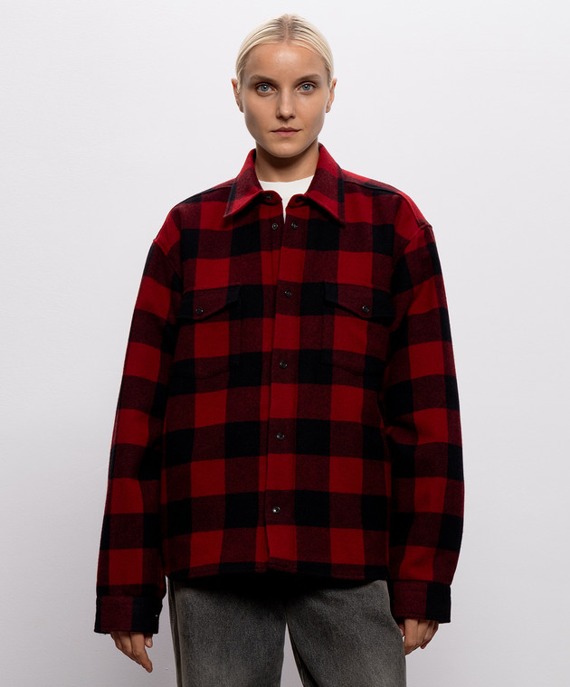 Vetements Куртка в стилі сорочки з вовни в клітинку MH27SH066RCw зображення 3