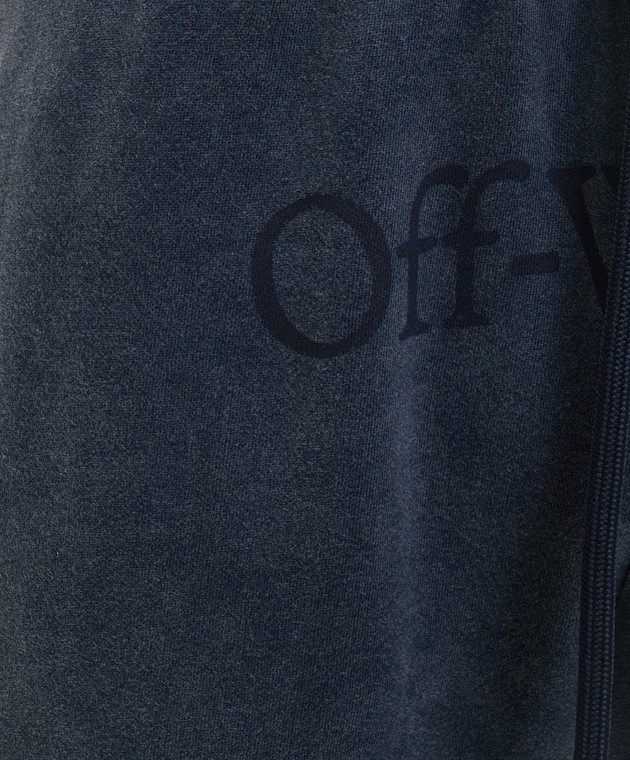 Off-White Синие спортивные брюки с принтом логотипа 44MCH05AS26F003 изображение 5