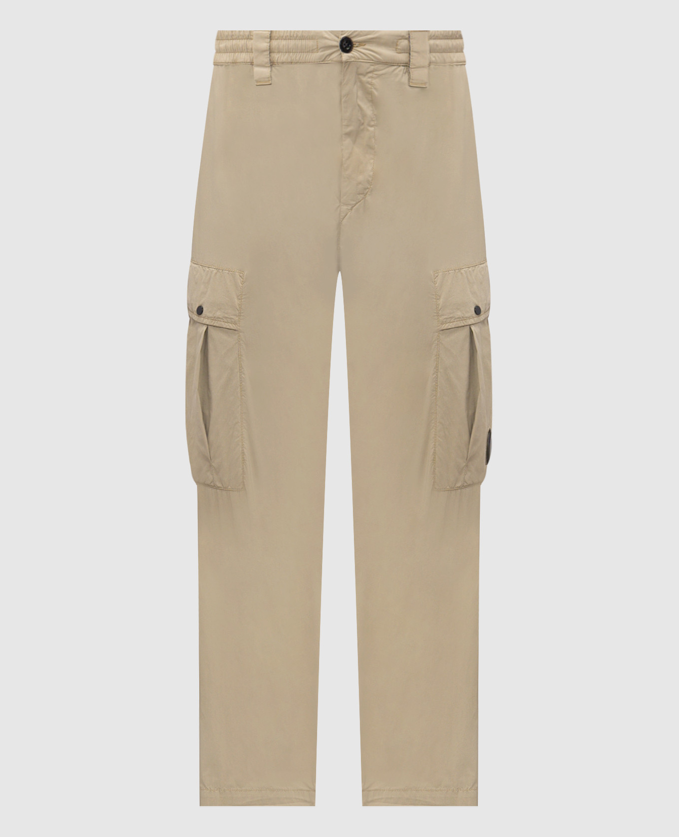 Бежевые брюки карго с патчем логотипа