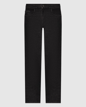 Canali Черные джинсы с кожаным патчем логотипа PX0102891719