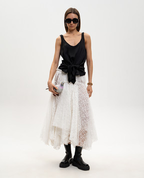 JW Anderson Біла спідниця-плісе в мереживо SK0200PG1912