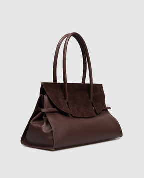 Simkhai Коричнева шкіряна сумка-трапеція River Suede 525H030SU