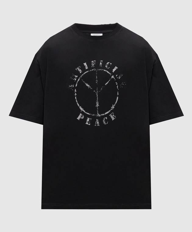 Vetements Черная футболка с принтом MH27TR189Bm
