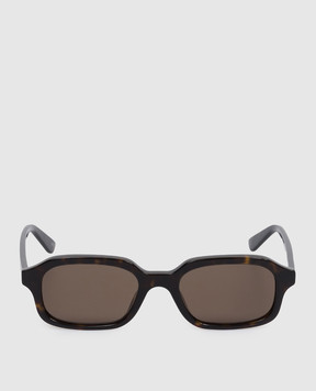 Alexander McQueen Коричневі сонцезахисні окуляри з ефектом черепахового панцира 861658J0749