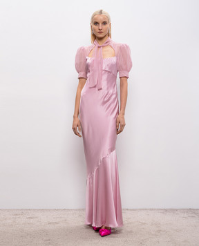 Alessandra Rich Рожева сукня максі із шовку FABX4335F4376
