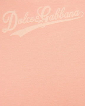 Dolce&Gabbana Детская розовая футболка с логотипом L5JTQGG7PWI26